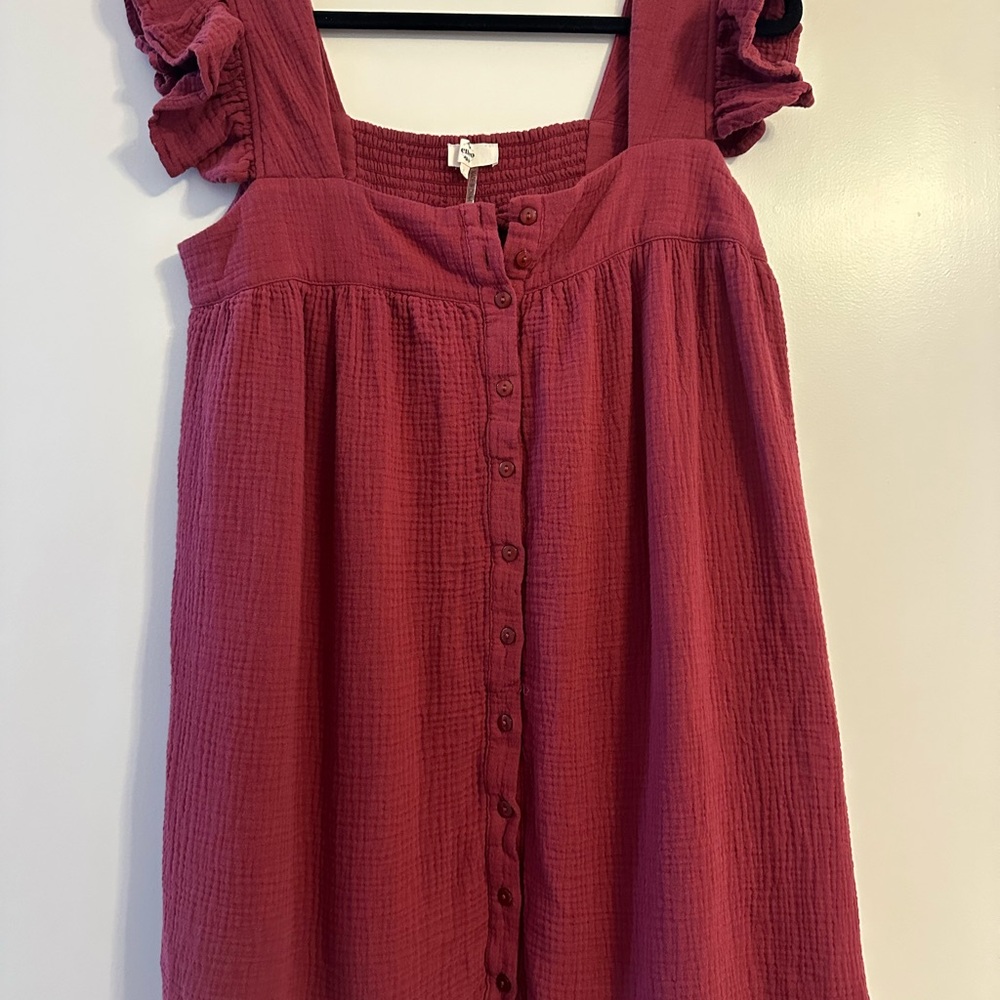 Entro Maroon Textured Dress